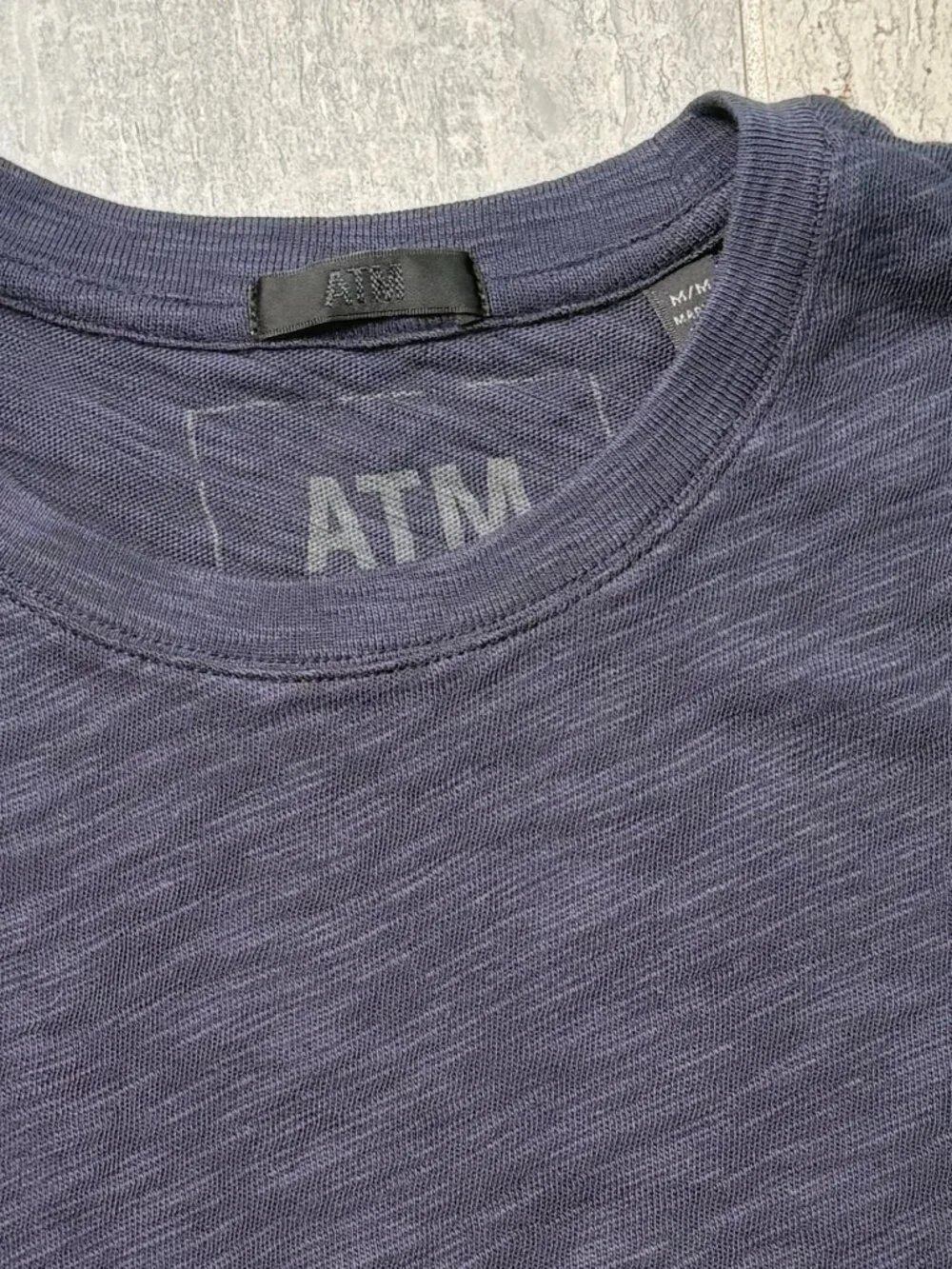 ATM Anthony Thomas Melillo Slub Cotton Crewneck Tee Blue Medium - Picture 3 of 9
